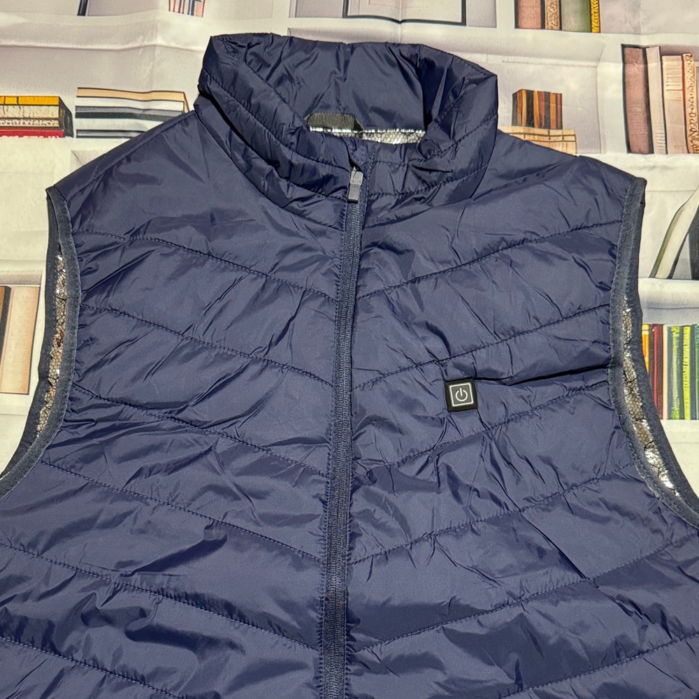 Navy Quilted Vest with 9 Heat Zones